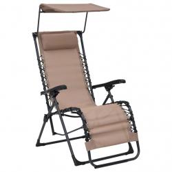 Chaise pliable de terrasse textilène taupe 02_0011900