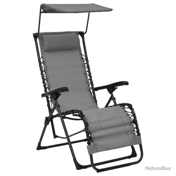 Chaise pliable de terrasse textilne gris 02_0011898