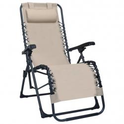 Chaise pliable de terrasse textilène crème 02_0011893