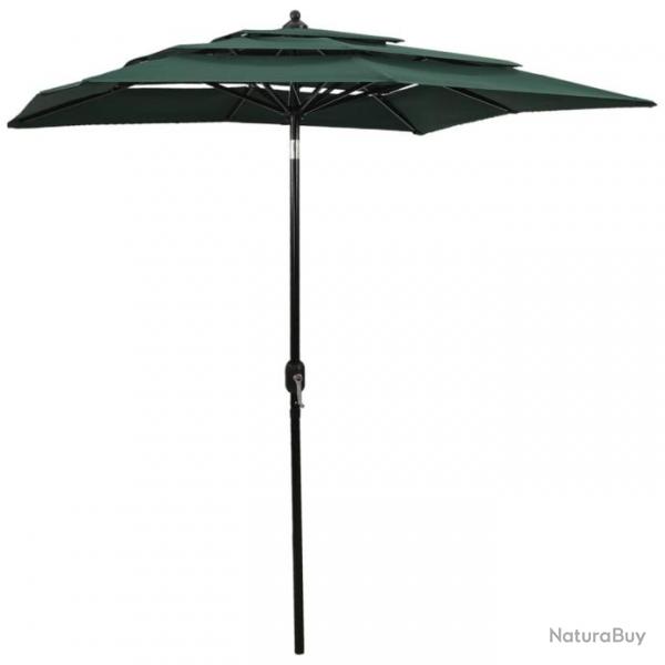 Parasol  3 niveau x avec mt en aluminium 2 x 2 m vert 02_0008781