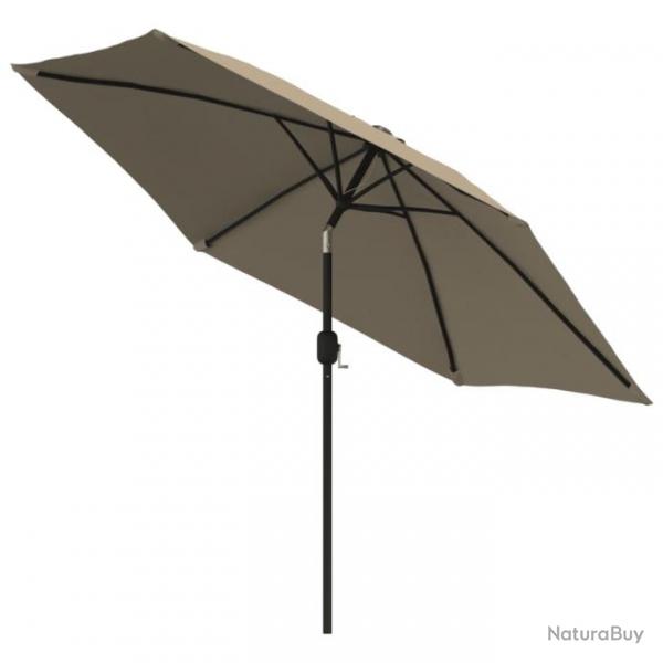 Parasol d'extrieur avec led et mt en acier 300 cm taupe 02_0008177