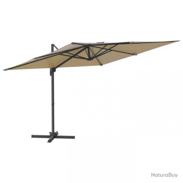 Parasol meuble de jardin cantilever  led 400 x 300 cm taupe 02_0008170