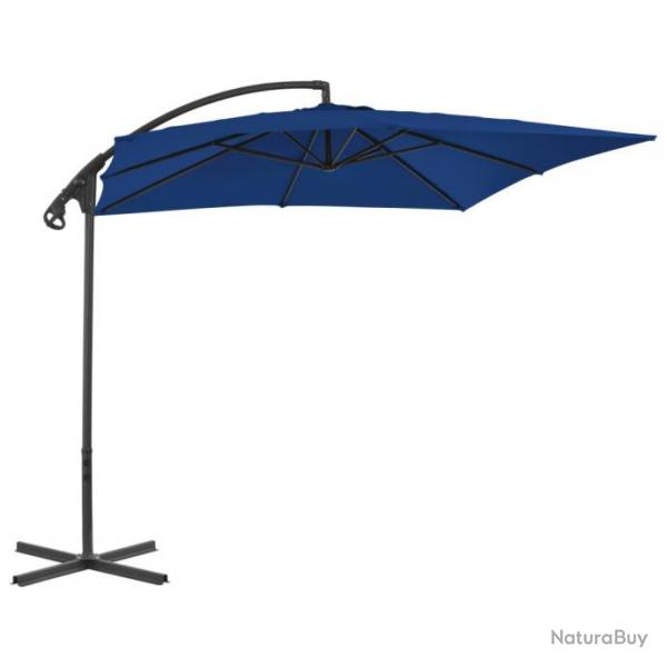 Parasol meuble de jardin dport avec mt en acier 250 x 250 cm azur 02_0008463