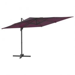 Parasol meuble de jardin déporté avec mât en aluminium 400 x 300 cm bordeaux02_0008495