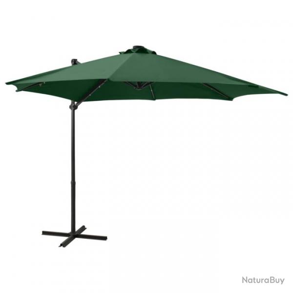 Parasol meuble de jardin dport avec mt et lumires led 300 cm vert 02_0008543