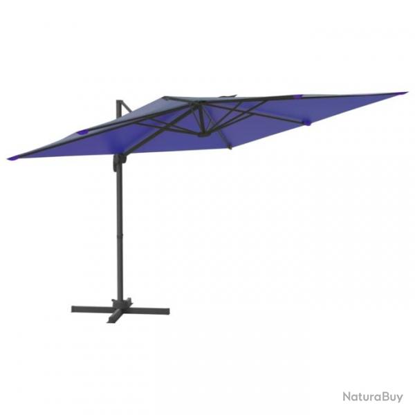 Parasol meuble de jardin cantilever  led 400 x 300 cm bleu azur 02_0008167