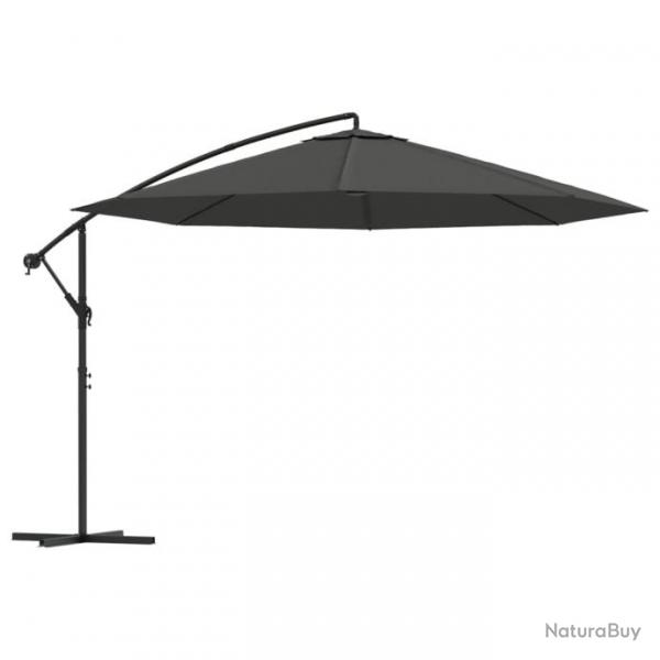 Parasol meuble de jardin en porte--faux avec poteau aluminium 350 cm anthracite 02_0008630