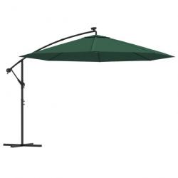 Parasol meuble de jardin en porte-à-feux et poteau métallique 350 cm vert 02_0008656