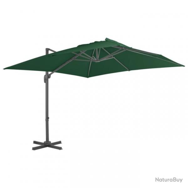 Parasol meuble de jardin en porte--faux avec mt en aluminium 400 x 300 cm vert 02_0008620