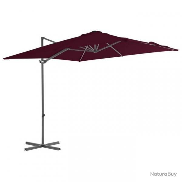 Parasol dport avec mt en acier 250 x 250 cm rouge bordeaux 02_0008475