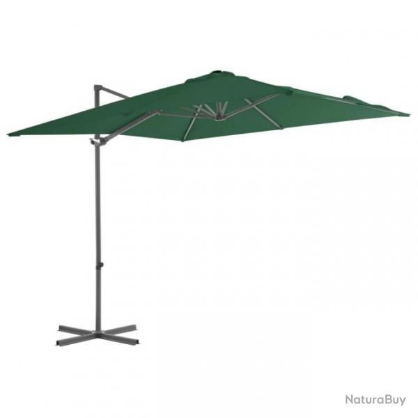 Parasol meuble de jardin en porte--faux avec mt en acier 250 x 250 cm vert 02_0008608