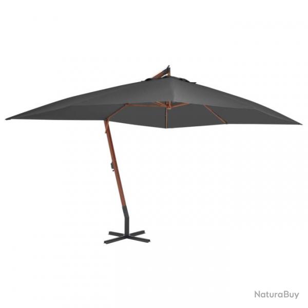 Parasol meuble de jardin en porte--faux avec mt en bois 400 x 300 cm anthracite 02_0008622