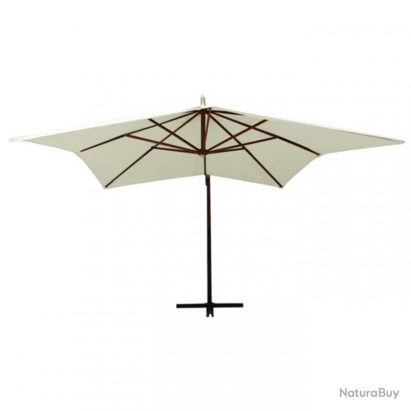 Parasol suspendu avec mt en bois 300 cm blanc sable 02_0008709