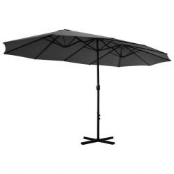 Parasol d'extérieur poteau en aluminium 460 x 270 cm anthracite 02_0008299