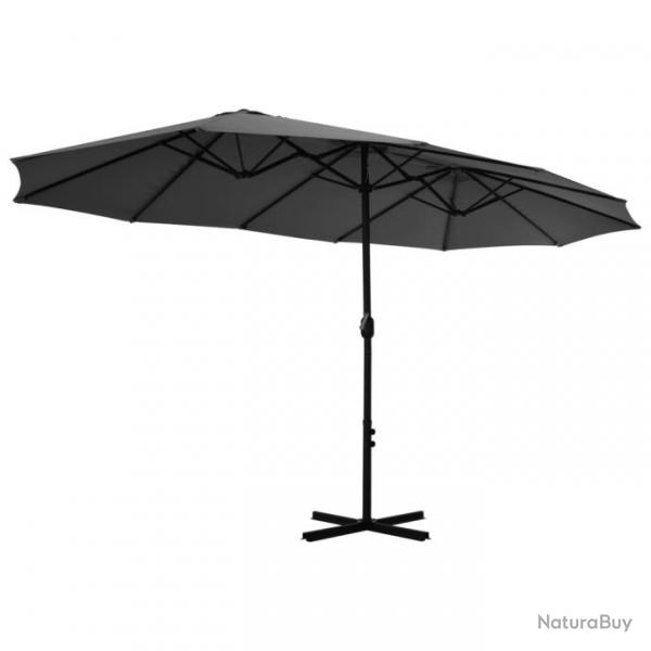 Parasol d'extrieur poteau en aluminium 460 x 270 cm anthracite 02_0008299