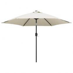 Parasol meuble de jardin en porte-à-faux avec led 3 m blanc sable 02_0008605