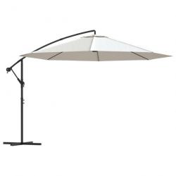 Parasol meuble de jardin en porte-à-faux 3,5 m blanc sable 02_0008602