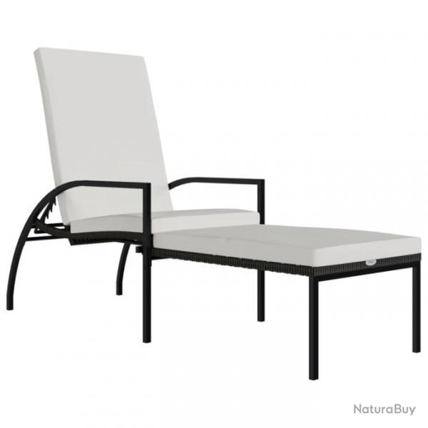 Transat chaise longue bain de soleil lit de jardin terrasse meuble d'extrieur avec repose-pied rs
