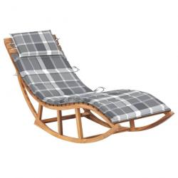 Transat chaise longue bain de soleil lit de jardin terrasse meuble d'extérieur à bascule avec couss