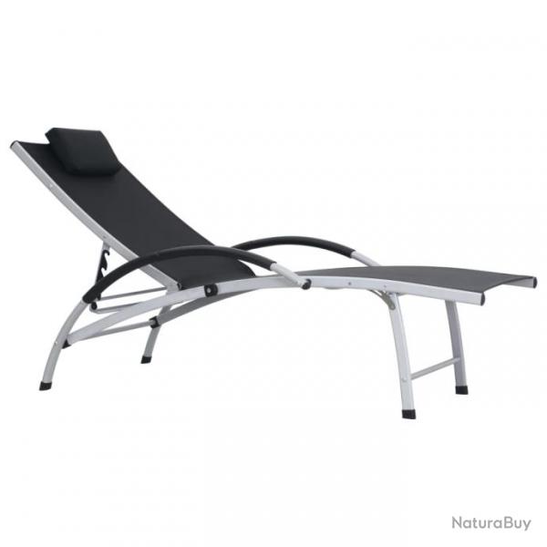 Transat chaise longue bain de soleil lit de jardin terrasse meuble d'extrieur aluminium textilne