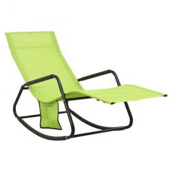 Transat chaise longue bain de soleil lit de jardin terrasse meuble d'extérieur acier et textilène v