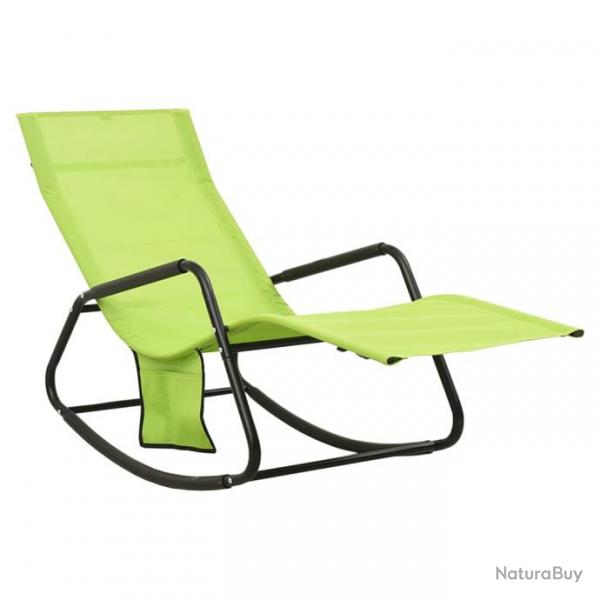 Transat chaise longue bain de soleil lit de jardin terrasse meuble d'extrieur acier et textilne v
