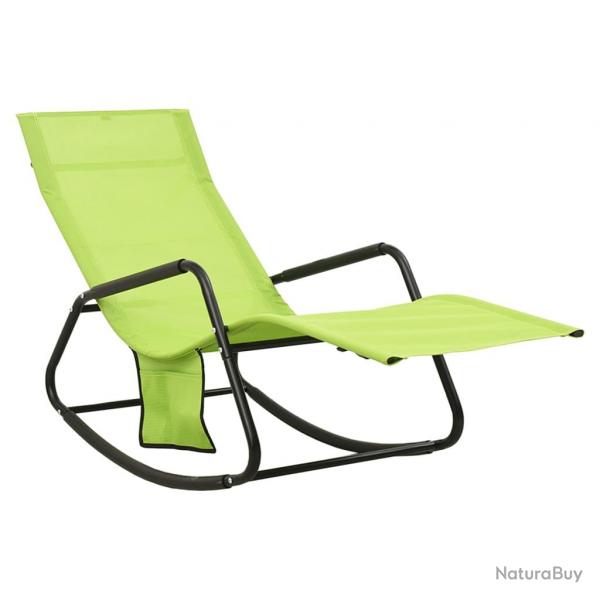Transat chaise longue bain de soleil lit de jardin terrasse meuble d'extrieur acier et textilne v