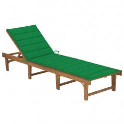 Transat chaise longue bain de soleil lit de jardin terrasse meuble d'extérieur pliable avec coussin