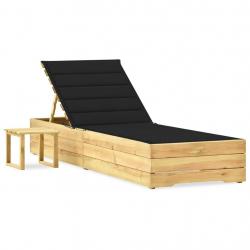 Transat chaise longue bain de soleil lit de jardin terrasse meuble d'extérieur avec table et coussi