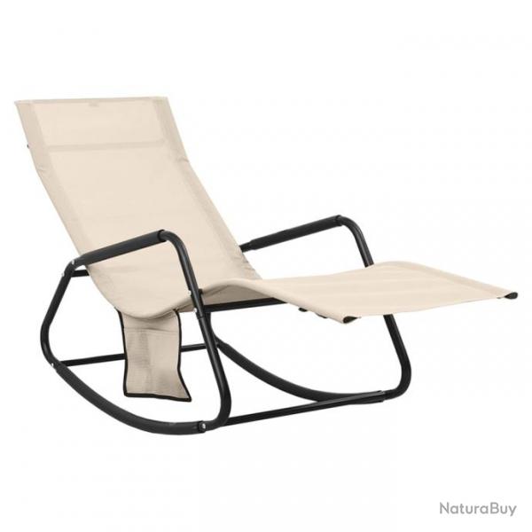 Transat chaise longue bain de soleil lit de jardin terrasse meuble d'extrieur acier et textilne c