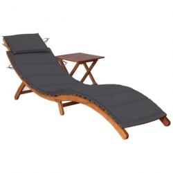 Transat chaise longue bain de soleil lit de jardin terrasse meuble d'extérieur avec table et coussi