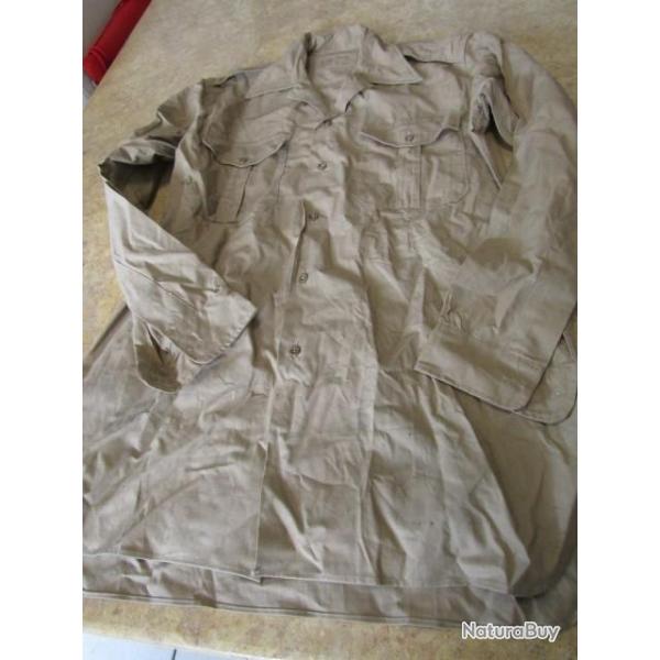 chemise beige grande taille rglementaire arme Fr Franaise guerre Indo Indochine Algrie sable
