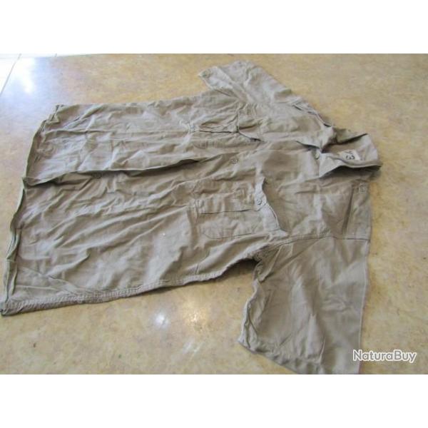 chemise beige bonne taille rglementaire arme Fr Franaise guerre Indo Indochine Algrie sable