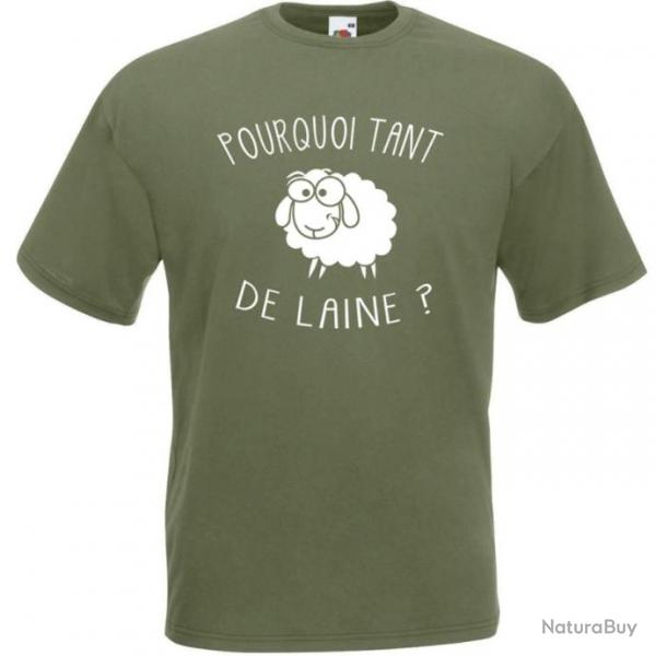 T-SHIRT Blague Drle Humour Mouton - POURQUOI TANT DE LAINE ?  - Ide cadeau Nol Anniversaire  Paix