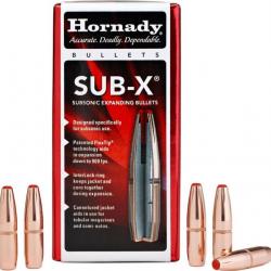 Boite de 100 ogives HORNADY SUB-X, cal.30/308 175 grains 30718