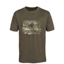 Tee shirt Percussion Sérigraphie chasse Bécasse Brocard