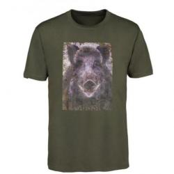 Tee shirt Percussion Sérigraphie chasse Sanglier