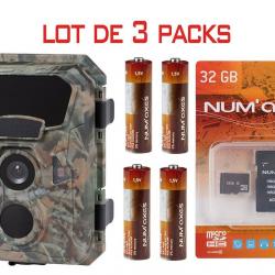 Lot de 3 pack piège photographique NUM'AXES PIE1066 camo