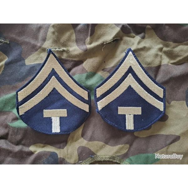 X2 INSIGNE PATCH GALONS US ARMY WW2 TECHNICAL 5th class ( copie reproduction ) NEUF la paire