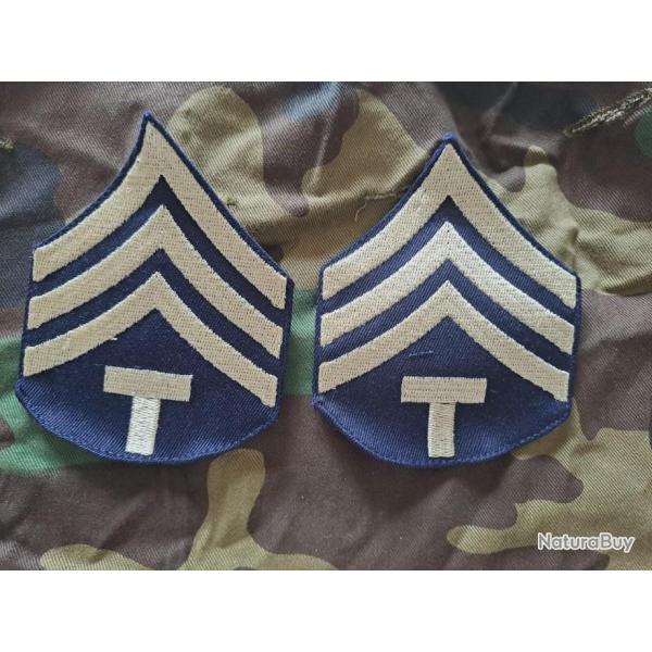 X2 INSIGNE PATCH GALONS US ARMY WW2 TECHNICAL 4th class ( copie reproduction ) NEUF la paire