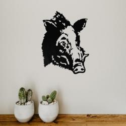 DECORATION MURALE (60cm) en FER. Motif: Tête de Sanglier
