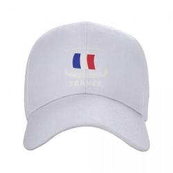 Casquette "My ancestors were VIKINGS" avec le drapeau français - Blanc