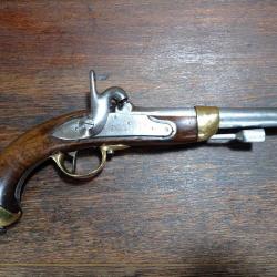 Pistolet cavalerie / arçon à percussion - modèle 1822 T bis - monomatricule Châtellerault 1856 - TBE
