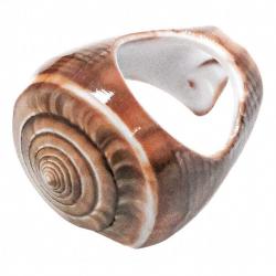 Bague coquillage conus marron 52