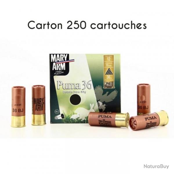 250 Cartouches MARY-ARM PUMA 36 GR BJ plombs n4 4