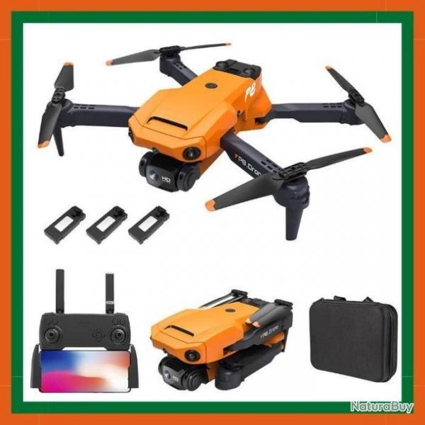 Drone camra 8K -  3 batteries - Transmission 5G - Porte 2000m - Orange - Livraison gratuite