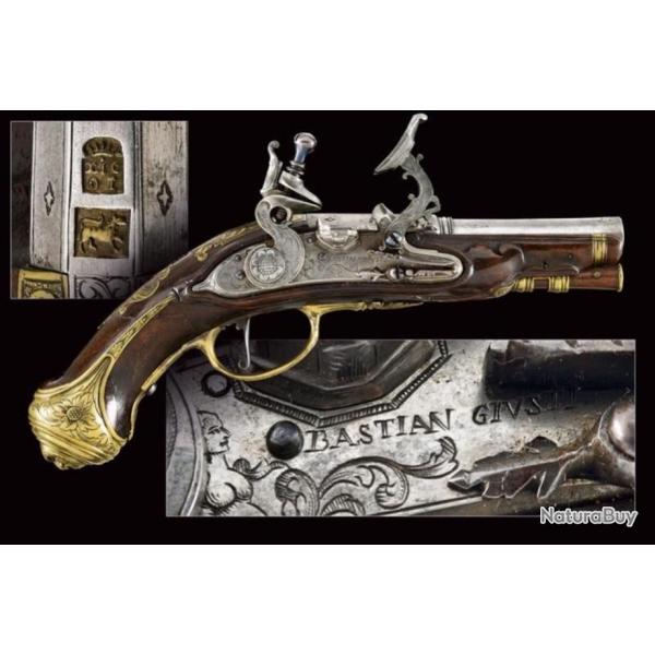 Un Rare et Magnifique Pistolet  Silex de Bastian Giusti