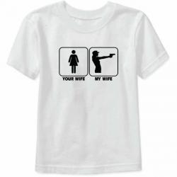 T shirt "MY WIFE, YOUR WIFE" - Blanc