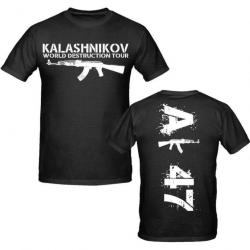 T-shirt "KALASHNIKOV WORLD DESTRUCTION TOUR AK 47" avant et arrière