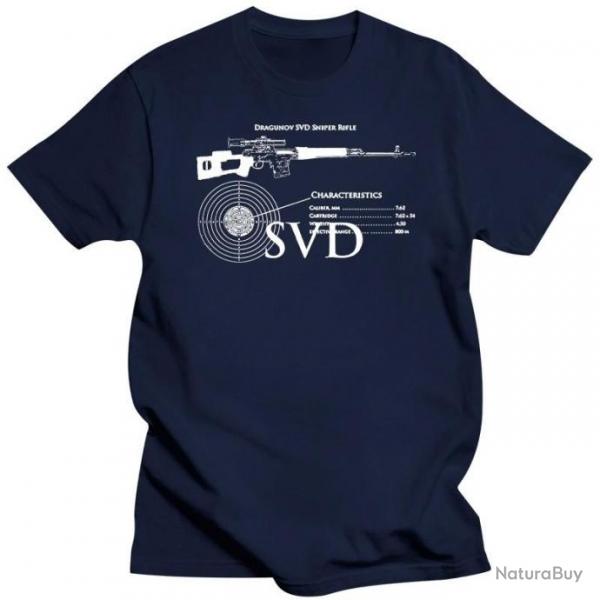 T-shirt SVD Dragunov caractristique - Bleu Marine